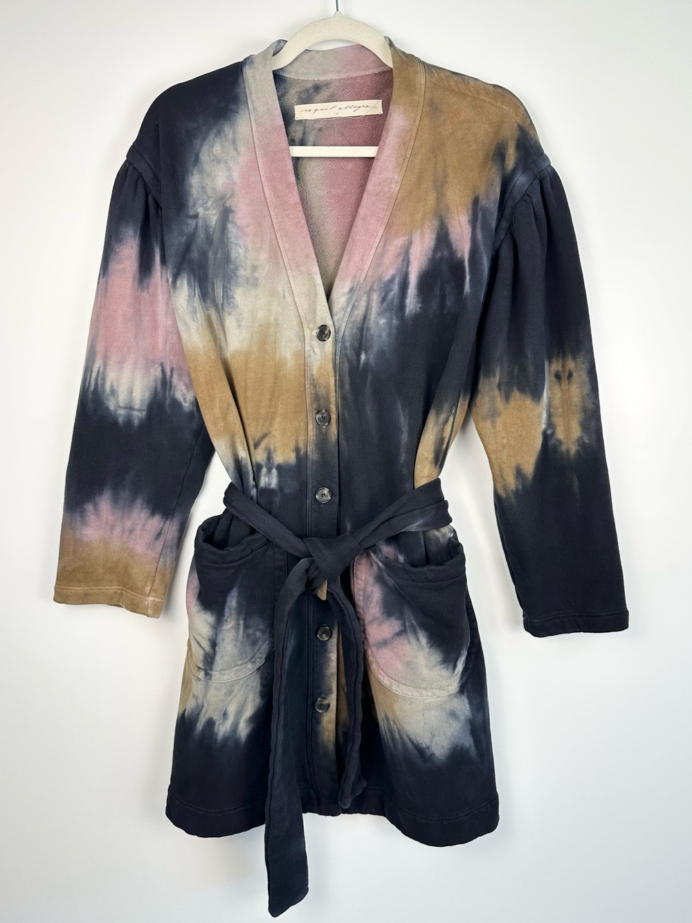 Raquel Allegra Tie Dye Belted Cardigan Sweatshirt